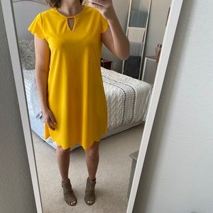 Yellow Scalloped Dress